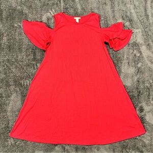 Westbound Red Cold Shoulder Women’s Dress